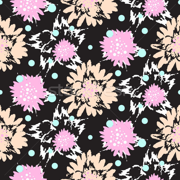 Bold brush strokes floral seamless pattern. Stock photo © yopixart