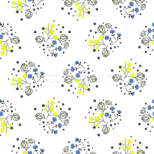 Millefleurs miniature flowers and branches seamless vector pattern. Stock photo © yopixart