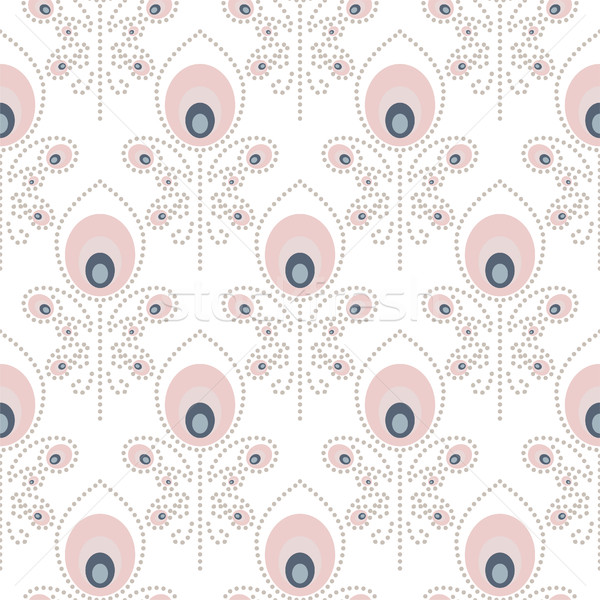 Peacock pale pink seamless vector pattern. Stock photo © yopixart