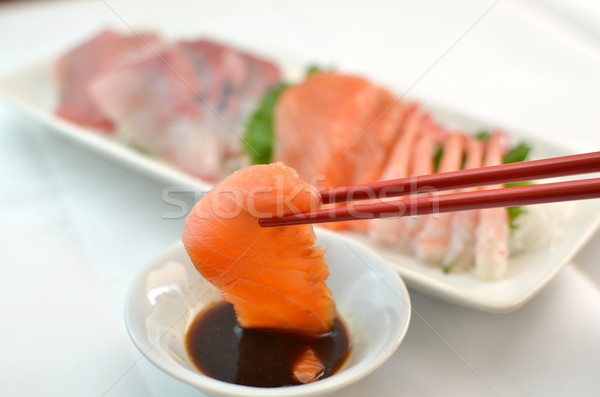 Vers sashimi foto japans traditioneel gerechten Stockfoto © YUGOKYOGO