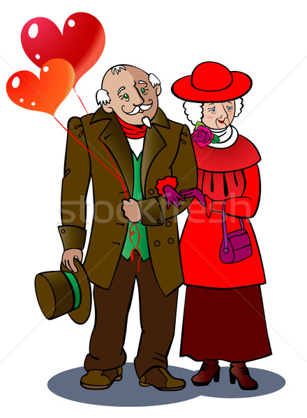 Stockfoto: Grootouders · liefhebbend · ouderen · paar · samen