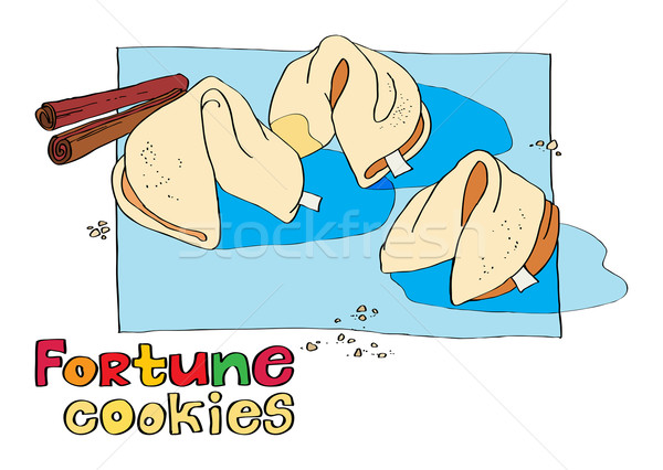 Cookie illustratie sjabloon uitnodigingen papier voedsel Stockfoto © yulia_mayevska