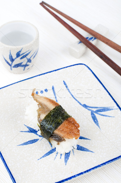 Foto d'archivio: Sushi · bacchette · piatto · Cup · pesce · salute