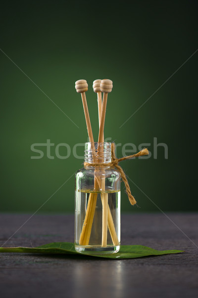 aromatherapy fragrance  oil on a frangipani leaf Stock photo © yuliang11