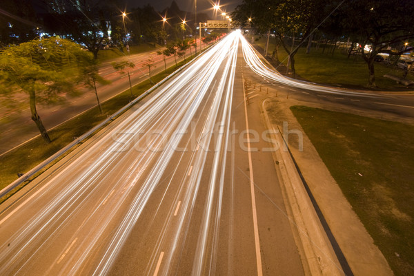 Urbano noite tráfego foco estrada céu Foto stock © yuliang11