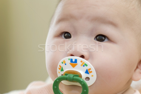 Sorridente asiático bebê olhos cabelo diversão Foto stock © yuliang11