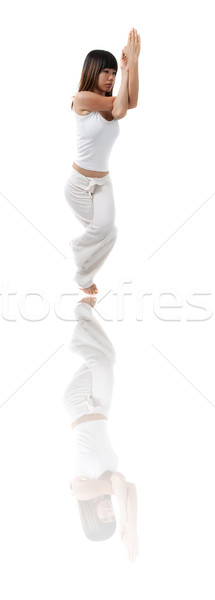 asian girl yoga with isolated white background  Stock photo © yuliang11