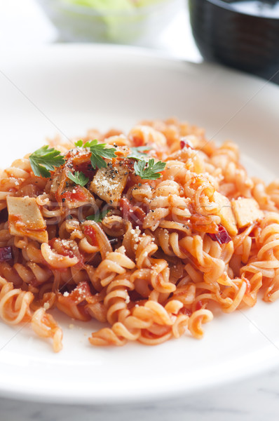 close up shot of tomato pasta  Stock photo © yuliang11