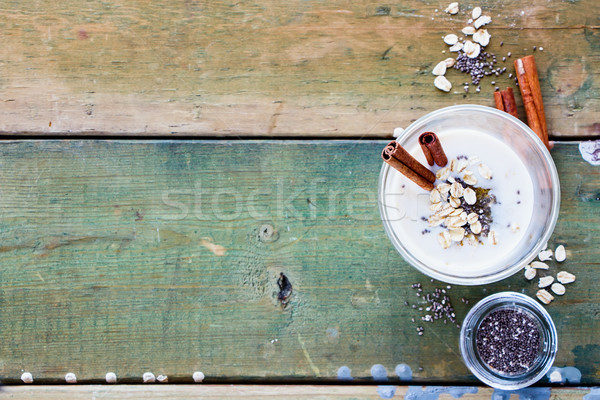 Gezonde heerlijk müsli kaneel zaden honing Stockfoto © YuliyaGontar