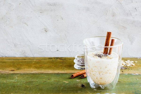 Healthy overnight oats Stock photo © YuliyaGontar