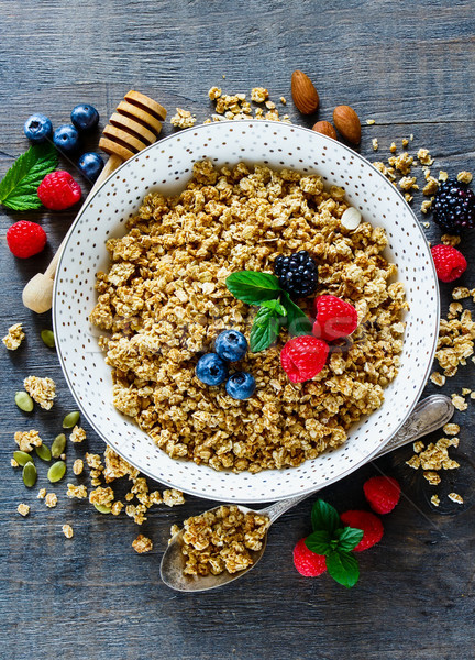 Healthy breakfast composition Stock photo © YuliyaGontar