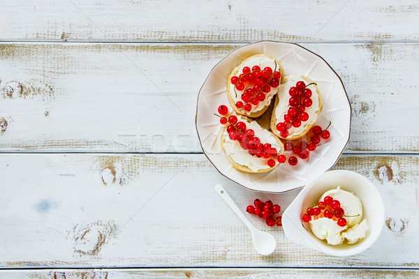Crostinis with red currants Stock photo © YuliyaGontar