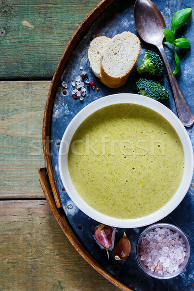 Homemade green soup Stock photo © YuliyaGontar