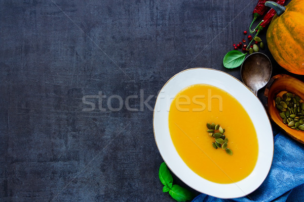 Pumpkin cream soup Stock photo © YuliyaGontar