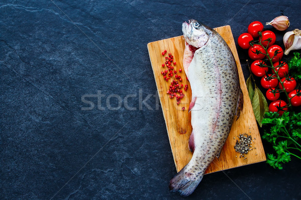 Fish with ingredients Stock photo © YuliyaGontar