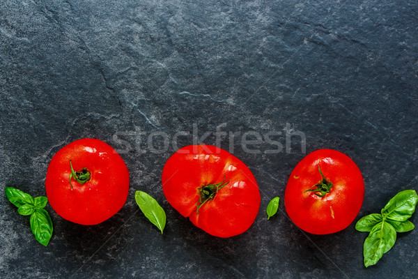 Tomato and basil Stock photo © YuliyaGontar