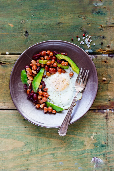 English Breakfast in plate Stock photo © YuliyaGontar