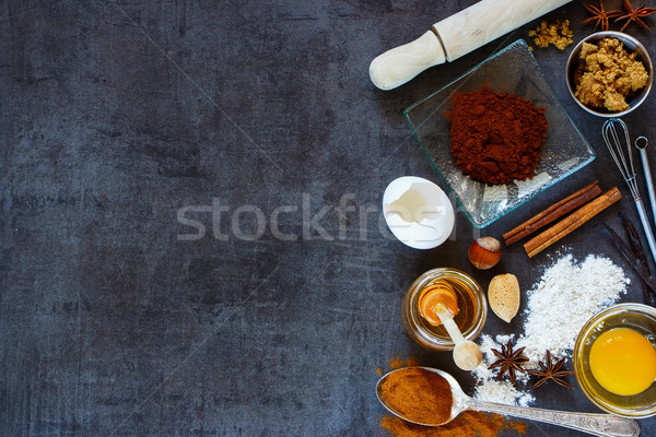 Stockfoto: Ingrediënten · tools · cake · geheel