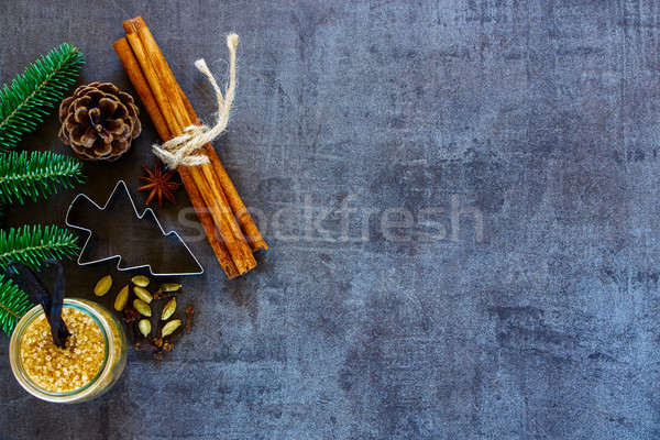 Comida de navidad superior vista Navidad año nuevo alimentos Foto stock © YuliyaGontar