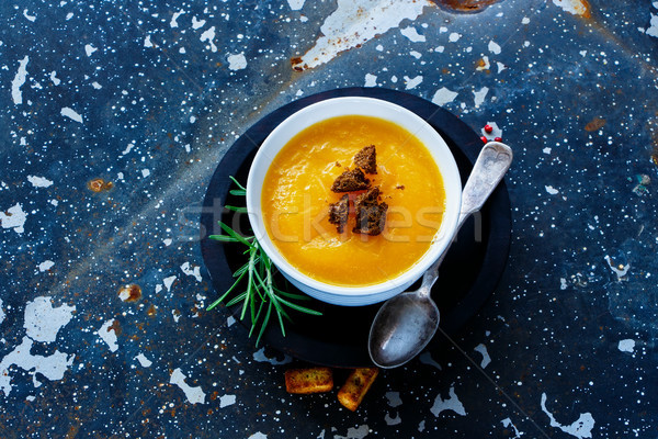 Autumn pumpkin soup Stock photo © YuliyaGontar