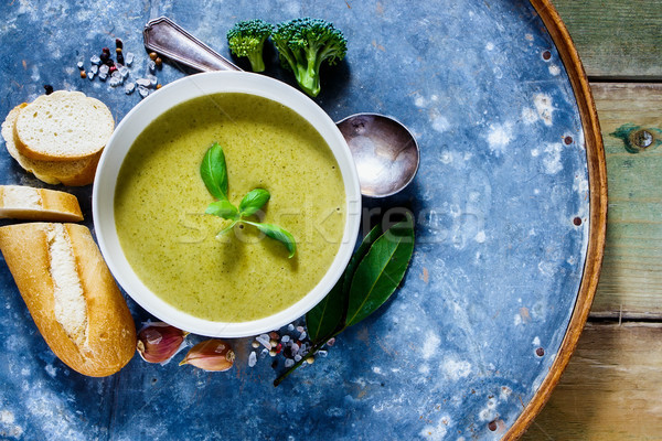 Homemade green soup Stock photo © YuliyaGontar