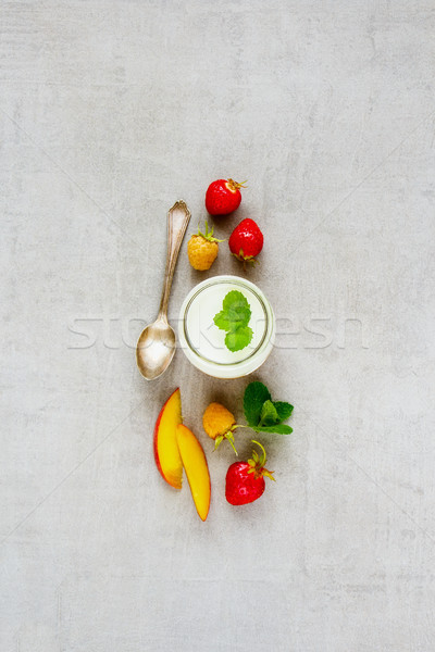 Healthy breakfast with yogurt Stock photo © YuliyaGontar