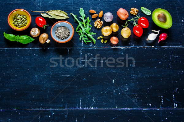 Food background on wood Stock photo © YuliyaGontar