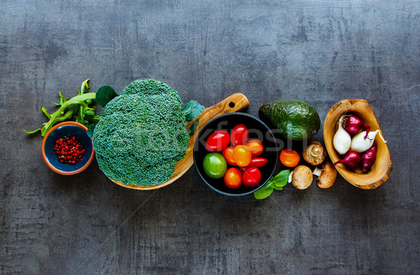 Flat-lay of ingredients Stock photo © YuliyaGontar