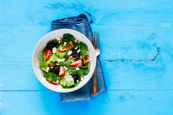 Strawberry salad bowl Stock photo © YuliyaGontar