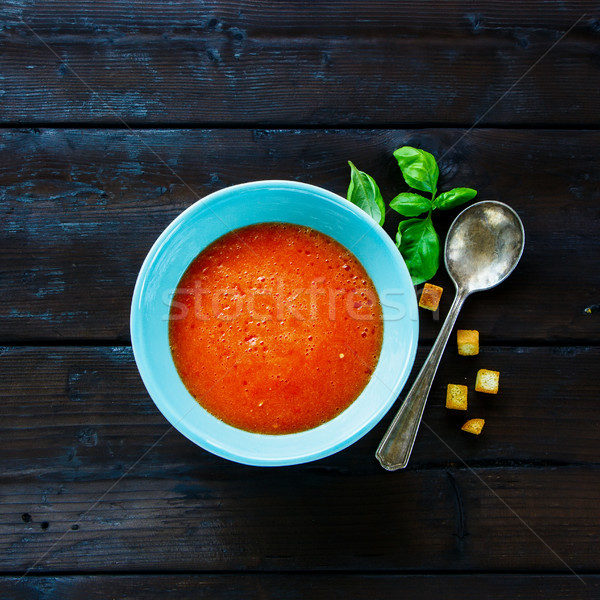 Tomatensoep heerlijk eigengemaakt tomaat zomer room Stockfoto © YuliyaGontar