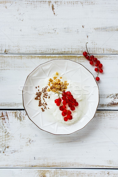 Foto stock: Saludable · desayuno · placa · dieta · avena · granola