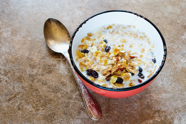Bowl of fresh muesli Stock photo © YuliyaGontar