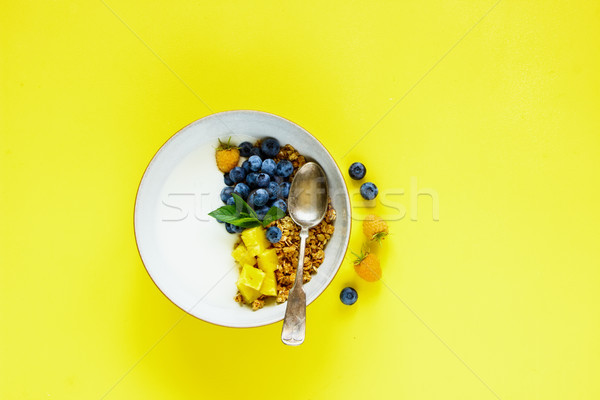 Healthy breakfast with yogurt Stock photo © YuliyaGontar
