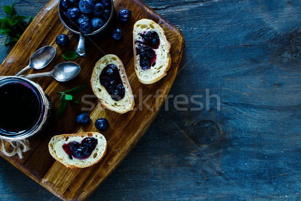 Blueberry jam sandwiches Stock photo © YuliyaGontar