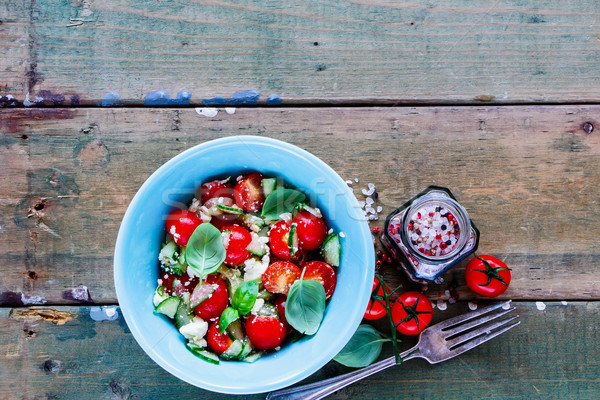 Salad bowl with vegetables Stock photo © YuliyaGontar