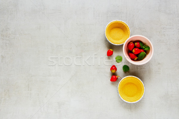 Making strawberry tarts Stock photo © YuliyaGontar