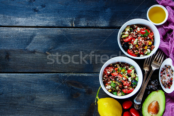 Red rice salad Stock photo © YuliyaGontar