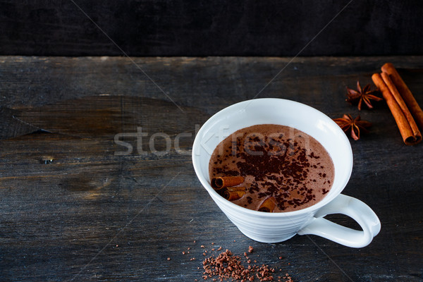 Delicioso chocolate quente chocolate canela escuro Foto stock © YuliyaGontar