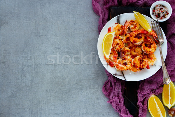 Seafood dinner on table Stock photo © YuliyaGontar