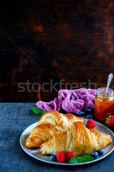 Delicious breakfast set Stock photo © YuliyaGontar