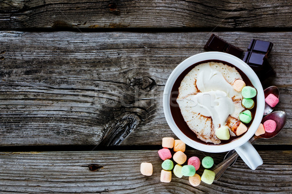 Hot chocolate in cup Stock photo © YuliyaGontar