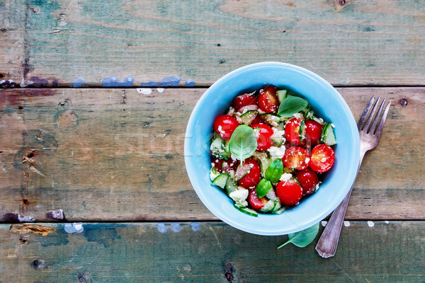 Salad bowl with vegetables Stock photo © YuliyaGontar