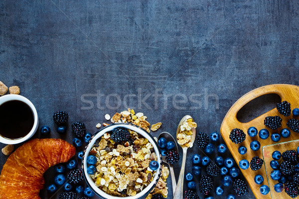 delicious breakfast with berries Stock photo © YuliyaGontar