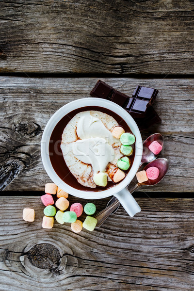 Hot chocolate in cup Stock photo © YuliyaGontar