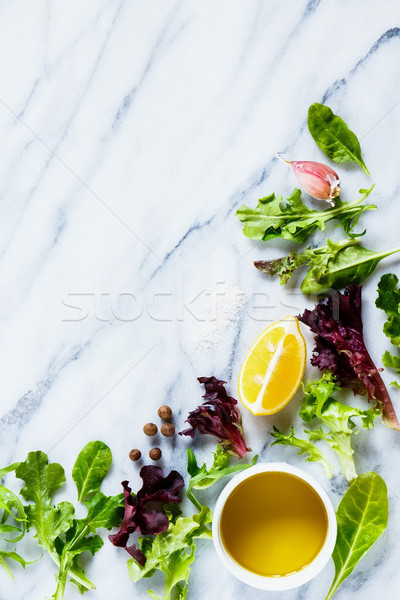 Green herbs salad Stock photo © YuliyaGontar