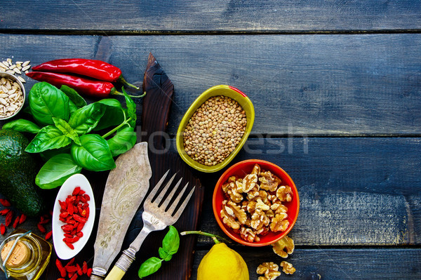 Clean eating cooking ingredients Stock photo © YuliyaGontar