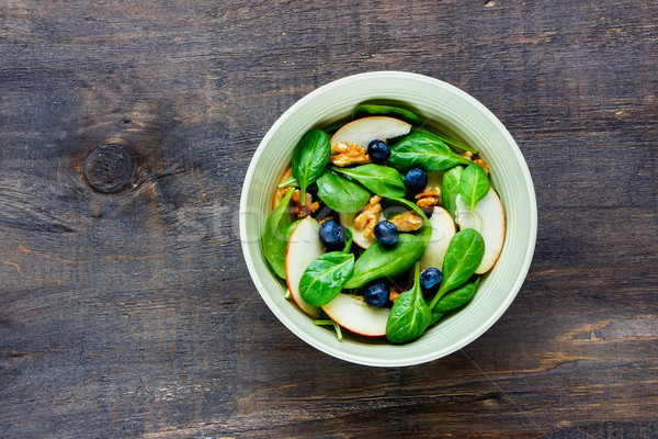 Apple Walnut Spinach Salad Stock photo © YuliyaGontar