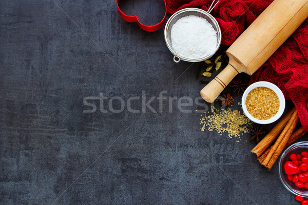 Ингредиенты праздников скалка коричневого сахара специи Сток-фото © YuliyaGontar