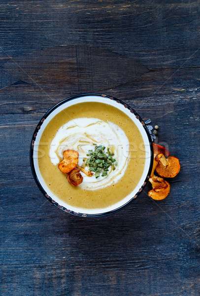 Stock photo: Creamy chanterelle soup