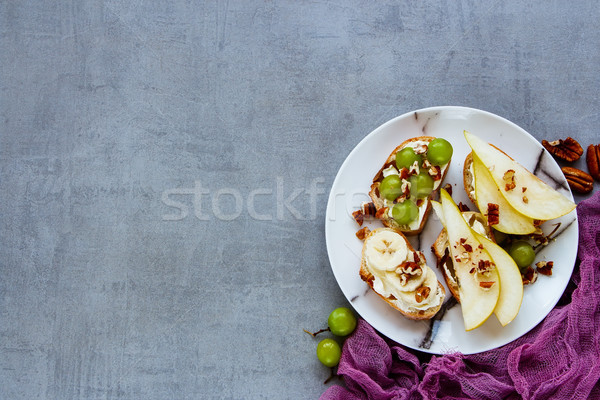 Crostini with fruits Stock photo © YuliyaGontar